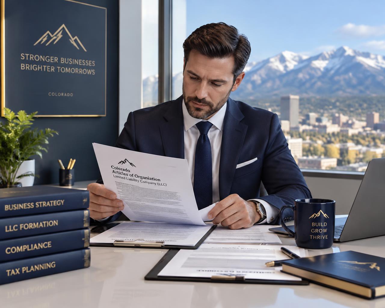 Business professional reviewing Colorado LLC Articles of Organization