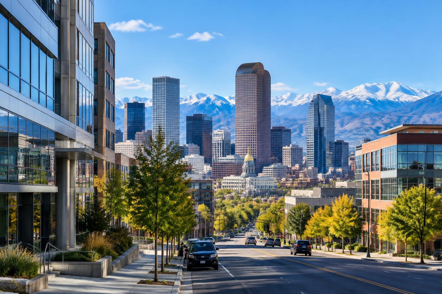 Denver business district skyline